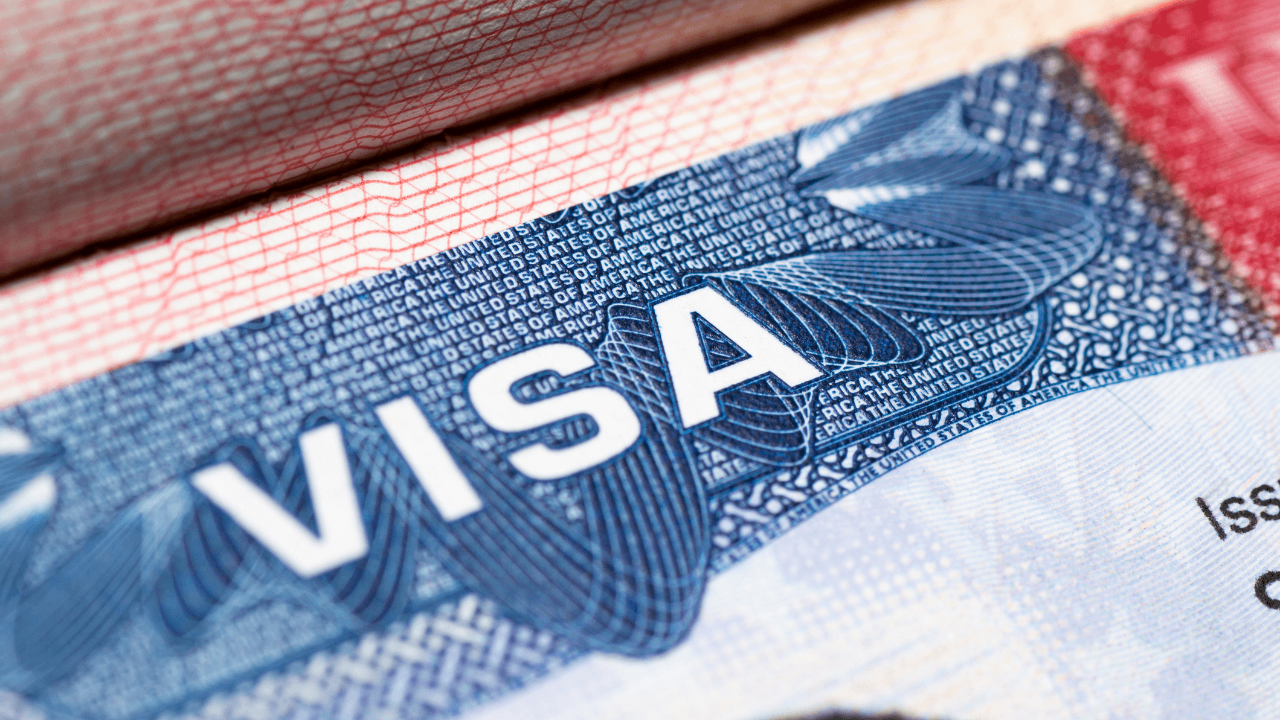 A closeup image of a Visa