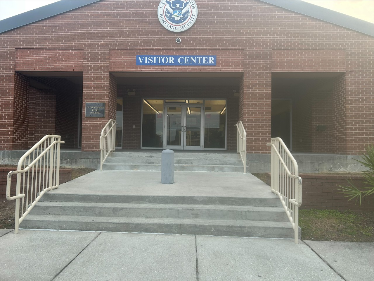 Front entrance of the Charleston Visitor Center, which houses the passport center.